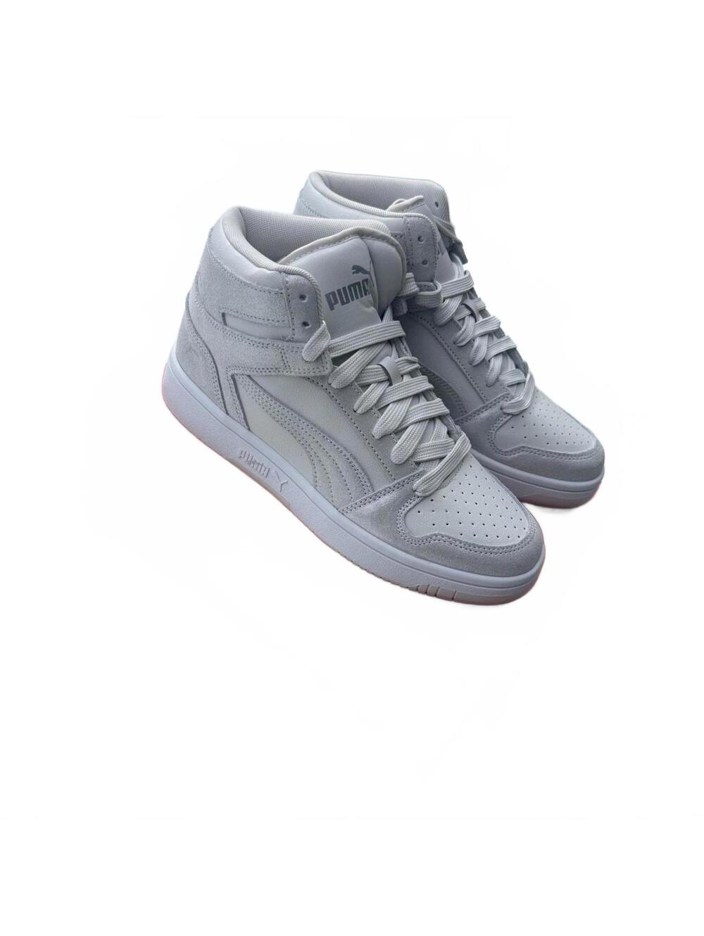 Puma High-Top Sneakers in Light Gray